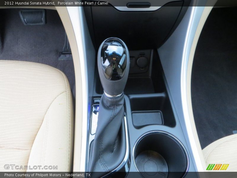 Porcelain White Pearl / Camel 2012 Hyundai Sonata Hybrid