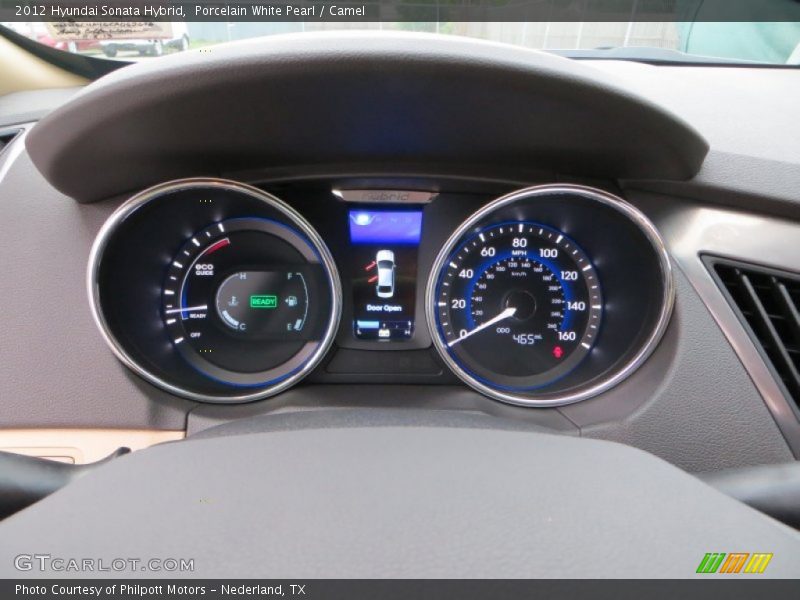 Porcelain White Pearl / Camel 2012 Hyundai Sonata Hybrid