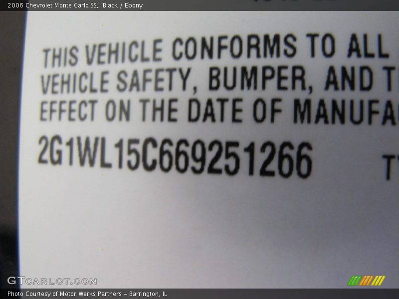 Black / Ebony 2006 Chevrolet Monte Carlo SS