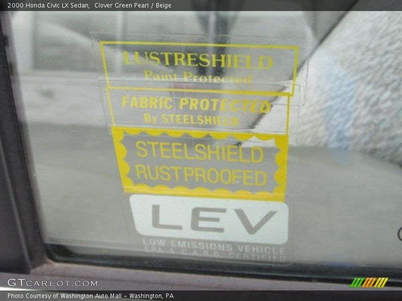Clover Green Pearl / Beige 2000 Honda Civic LX Sedan
