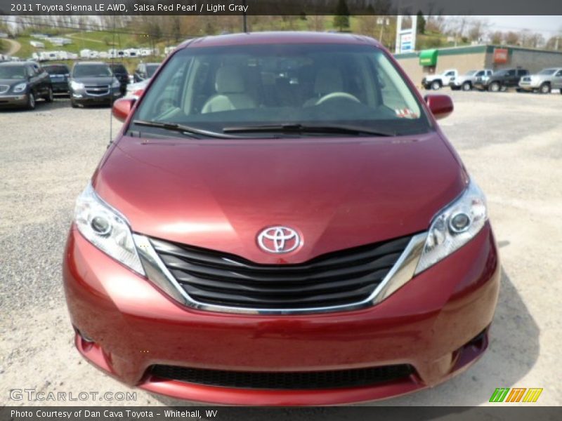 Salsa Red Pearl / Light Gray 2011 Toyota Sienna LE AWD