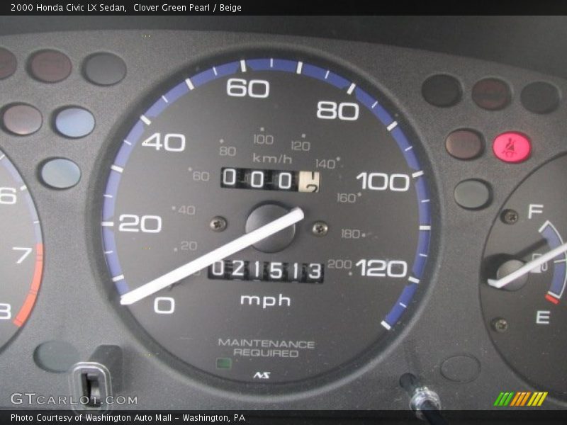 Clover Green Pearl / Beige 2000 Honda Civic LX Sedan
