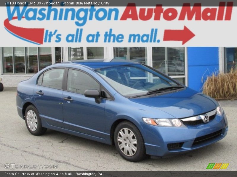 Atomic Blue Metallic / Gray 2010 Honda Civic DX-VP Sedan