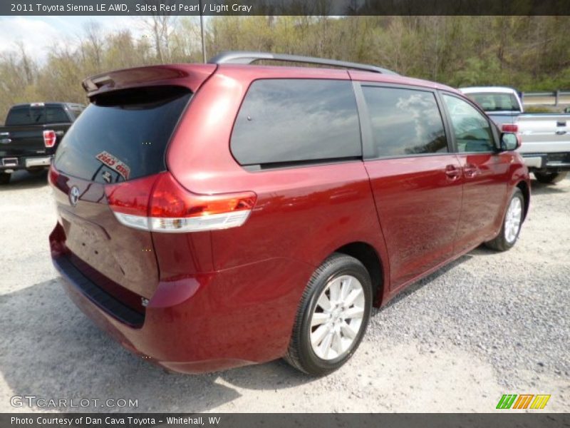 Salsa Red Pearl / Light Gray 2011 Toyota Sienna LE AWD