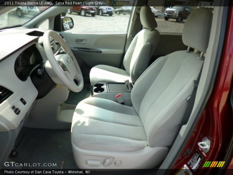 Salsa Red Pearl / Light Gray 2011 Toyota Sienna LE AWD