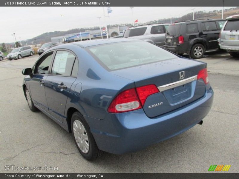 Atomic Blue Metallic / Gray 2010 Honda Civic DX-VP Sedan
