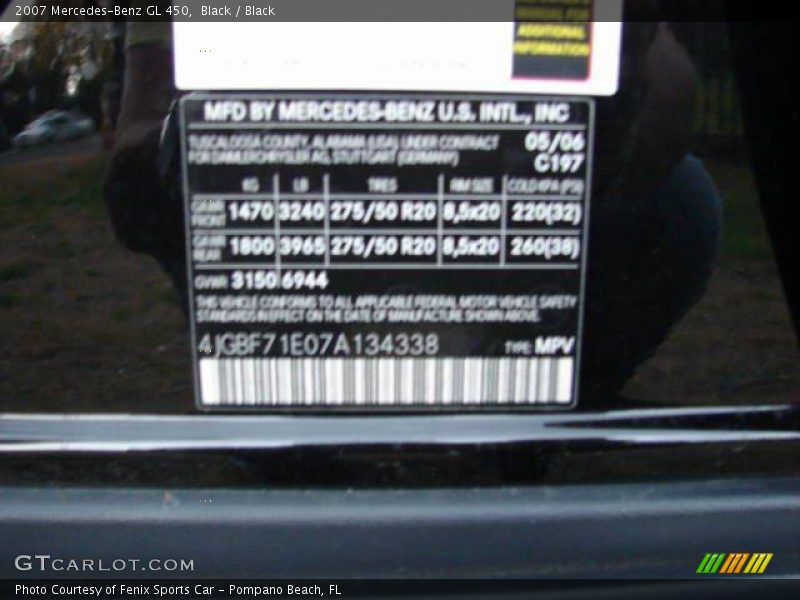 Black / Black 2007 Mercedes-Benz GL 450