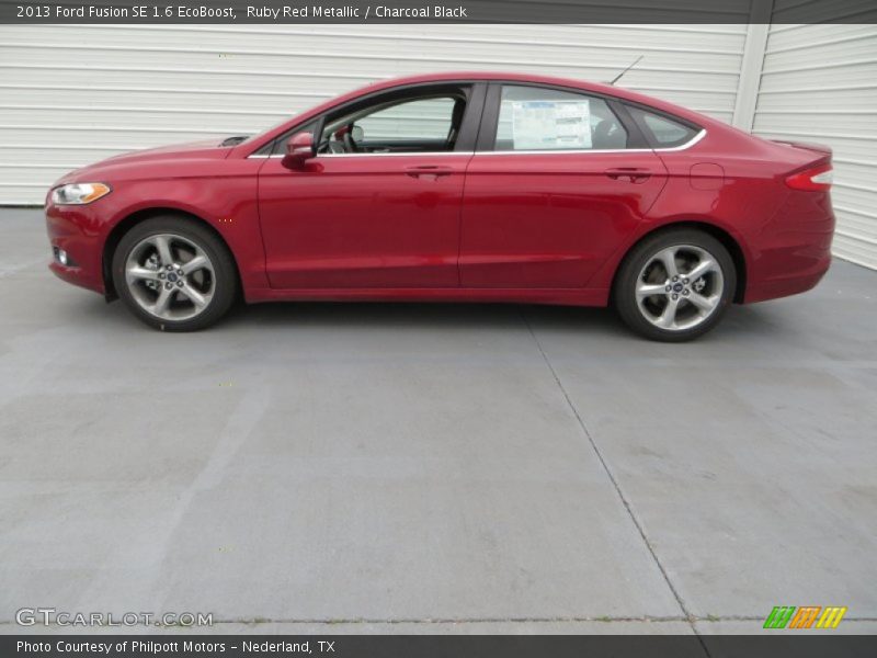 Ruby Red Metallic / Charcoal Black 2013 Ford Fusion SE 1.6 EcoBoost