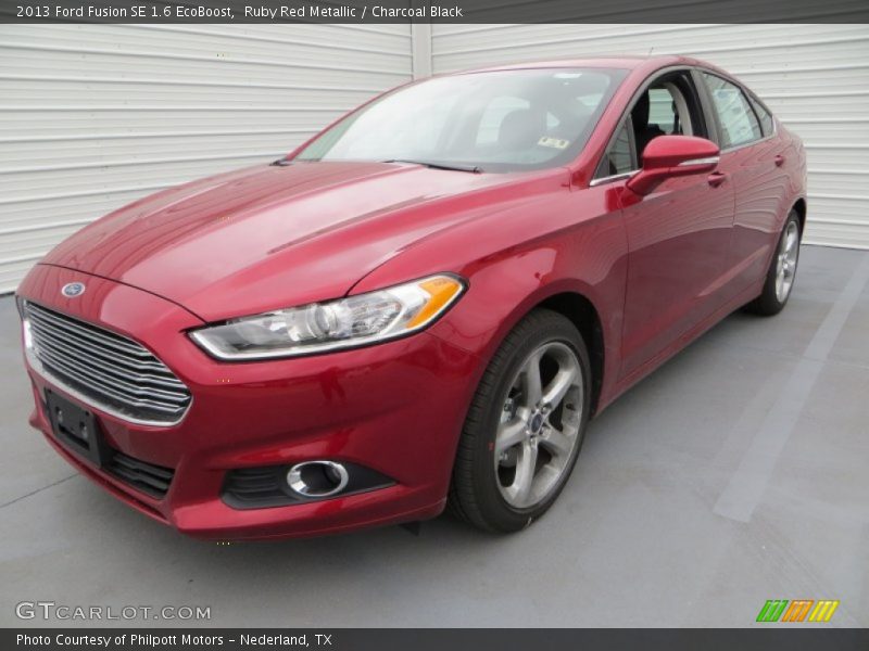 Ruby Red Metallic / Charcoal Black 2013 Ford Fusion SE 1.6 EcoBoost