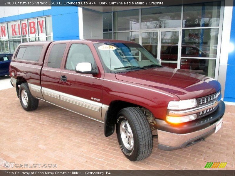 Dark Carmine Red Metallic / Graphite 2000 Chevrolet Silverado 1500 LS Extended Cab 4x4