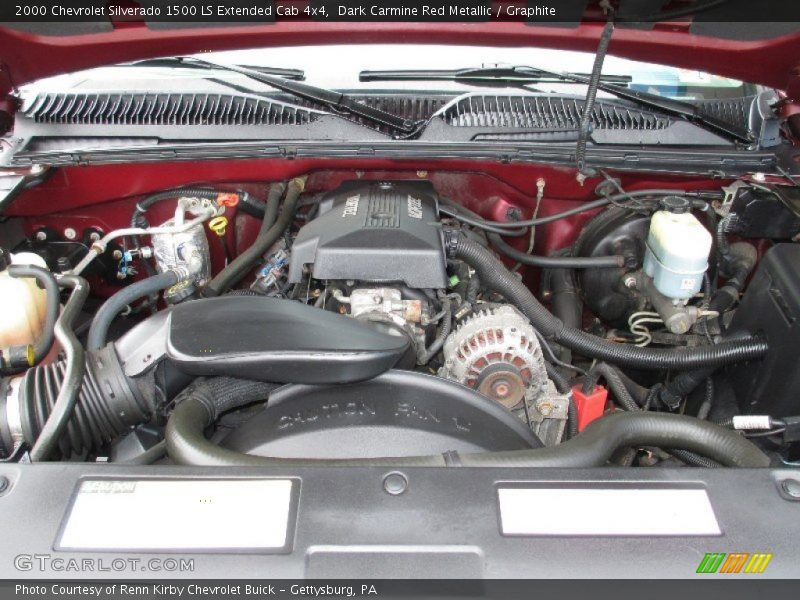 Dark Carmine Red Metallic / Graphite 2000 Chevrolet Silverado 1500 LS Extended Cab 4x4