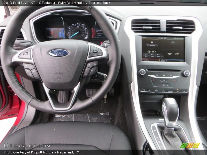 Ruby Red Metallic / Charcoal Black 2013 Ford Fusion SE 1.6 EcoBoost