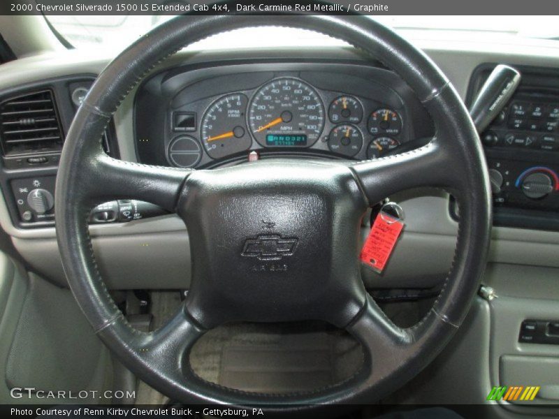 Dark Carmine Red Metallic / Graphite 2000 Chevrolet Silverado 1500 LS Extended Cab 4x4