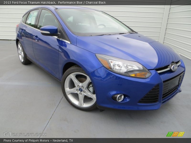 Front 3/4 View of 2013 Focus Titanium Hatchback