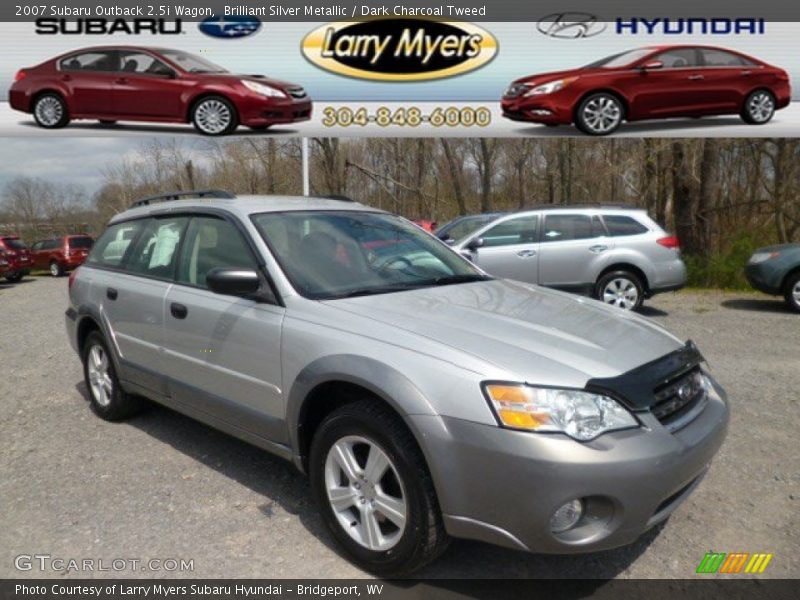 Brilliant Silver Metallic / Dark Charcoal Tweed 2007 Subaru Outback 2.5i Wagon