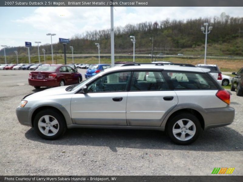 Brilliant Silver Metallic / Dark Charcoal Tweed 2007 Subaru Outback 2.5i Wagon
