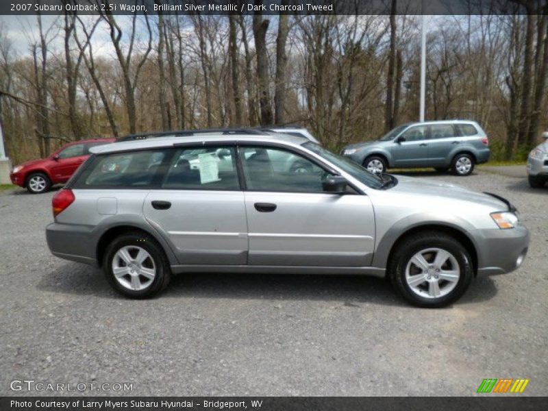 Brilliant Silver Metallic / Dark Charcoal Tweed 2007 Subaru Outback 2.5i Wagon