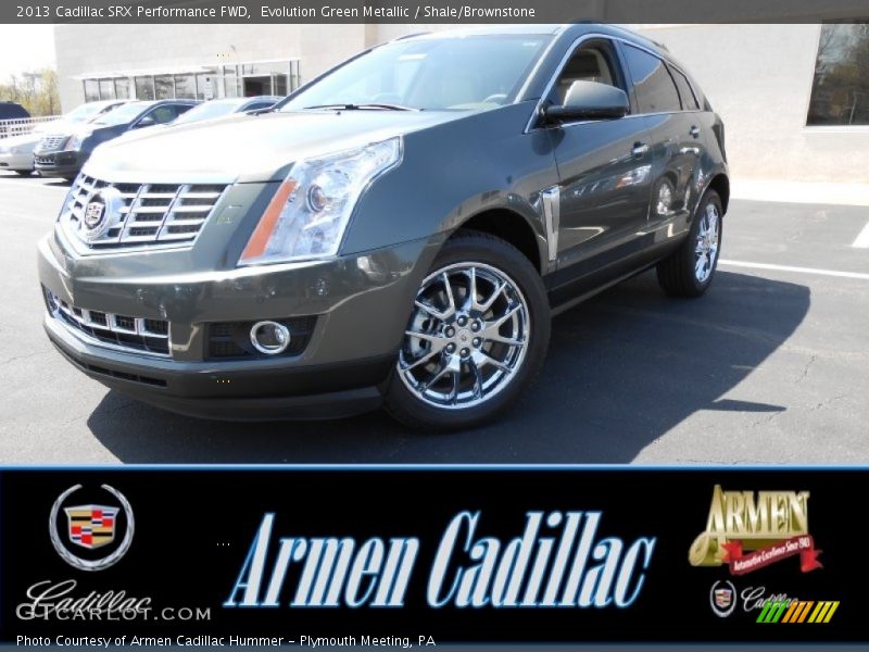Evolution Green Metallic / Shale/Brownstone 2013 Cadillac SRX Performance FWD