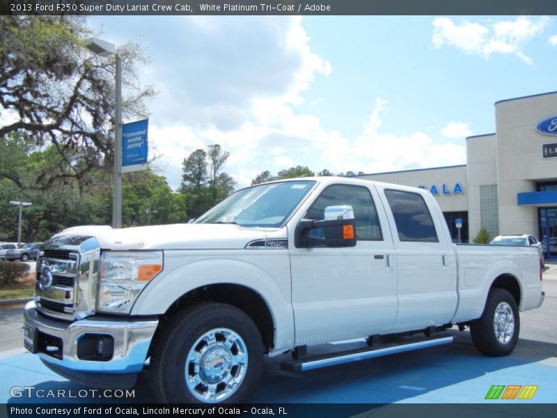 White Platinum Tri-Coat / Adobe 2013 Ford F250 Super Duty Lariat Crew Cab