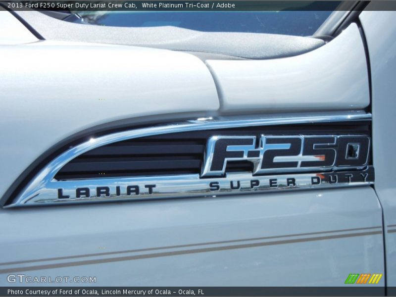 White Platinum Tri-Coat / Adobe 2013 Ford F250 Super Duty Lariat Crew Cab
