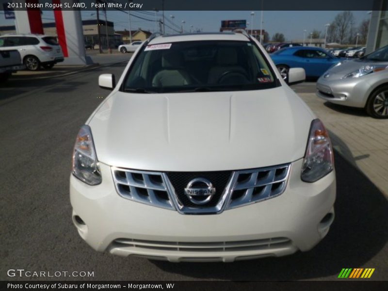 Pearl White / Gray 2011 Nissan Rogue SL AWD