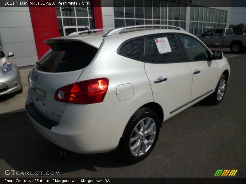 Pearl White / Gray 2011 Nissan Rogue SL AWD