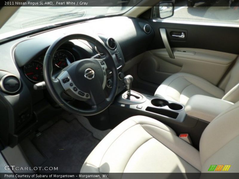 Pearl White / Gray 2011 Nissan Rogue SL AWD