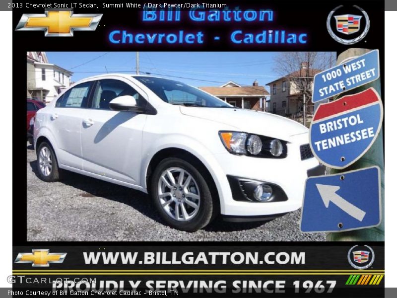 Summit White / Dark Pewter/Dark Titanium 2013 Chevrolet Sonic LT Sedan