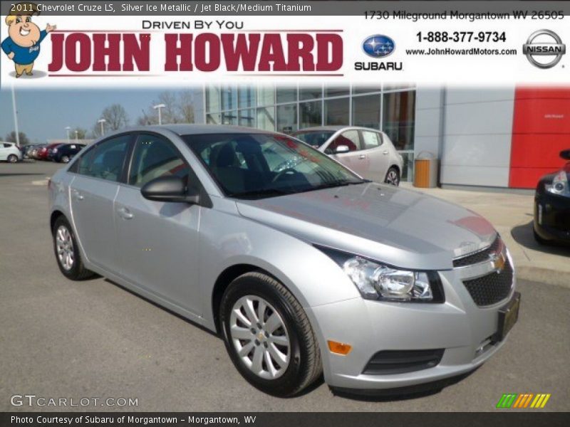 Silver Ice Metallic / Jet Black/Medium Titanium 2011 Chevrolet Cruze LS