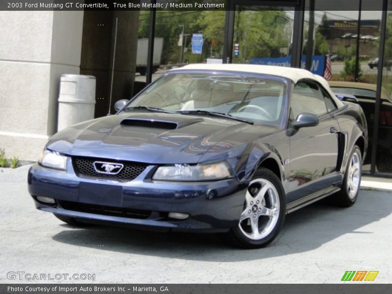 True Blue Metallic / Medium Parchment 2003 Ford Mustang GT Convertible