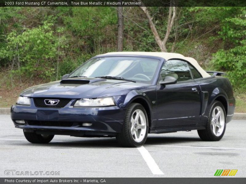 True Blue Metallic / Medium Parchment 2003 Ford Mustang GT Convertible