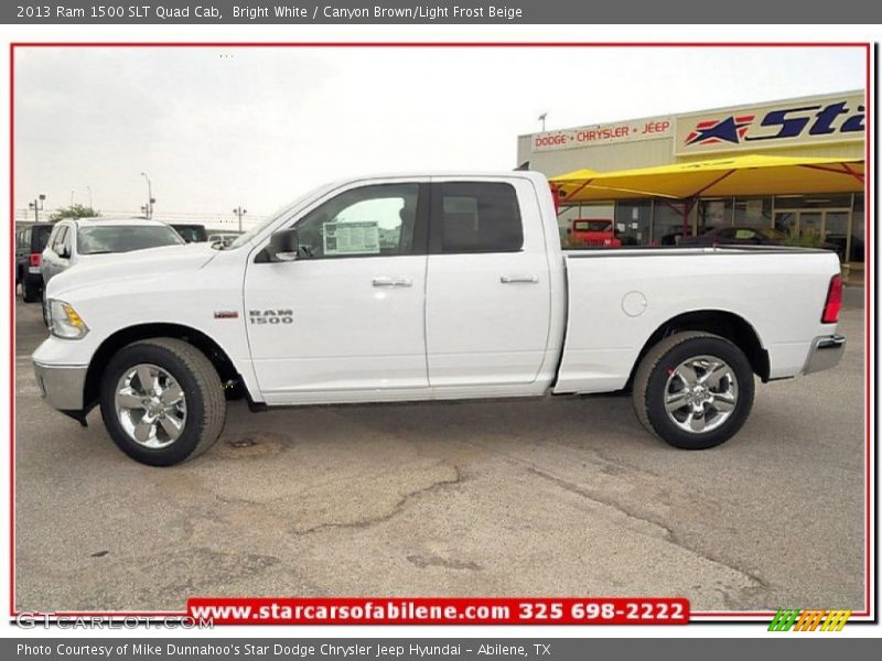Bright White / Canyon Brown/Light Frost Beige 2013 Ram 1500 SLT Quad Cab