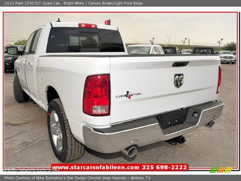 Bright White / Canyon Brown/Light Frost Beige 2013 Ram 1500 SLT Quad Cab