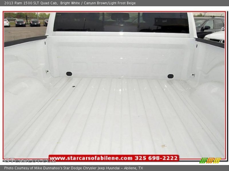 Bright White / Canyon Brown/Light Frost Beige 2013 Ram 1500 SLT Quad Cab