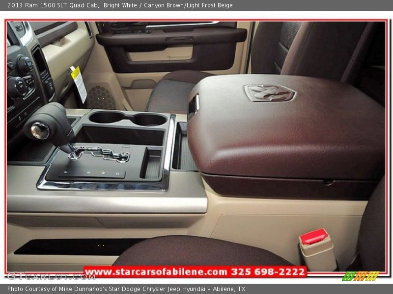 Bright White / Canyon Brown/Light Frost Beige 2013 Ram 1500 SLT Quad Cab