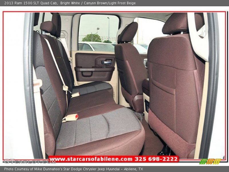 Bright White / Canyon Brown/Light Frost Beige 2013 Ram 1500 SLT Quad Cab