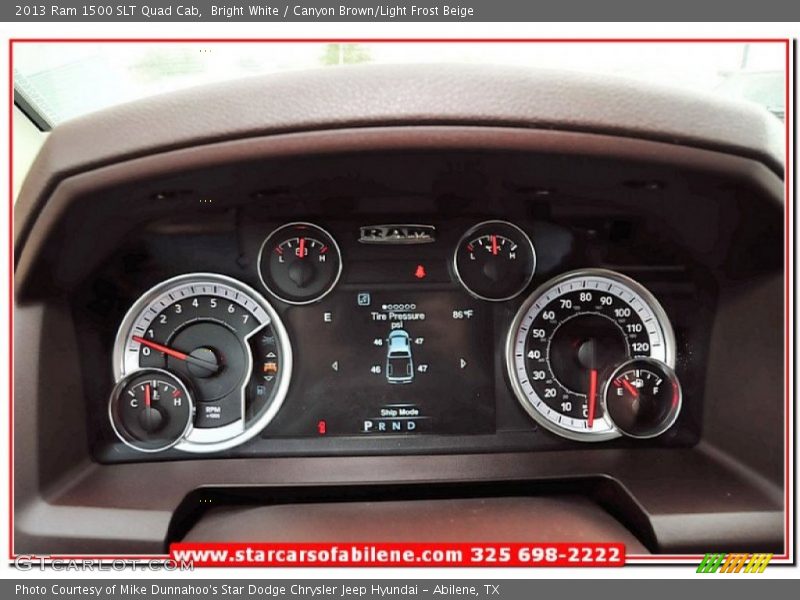 Bright White / Canyon Brown/Light Frost Beige 2013 Ram 1500 SLT Quad Cab