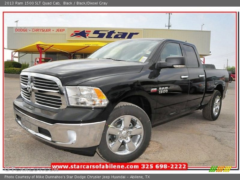 Black / Black/Diesel Gray 2013 Ram 1500 SLT Quad Cab
