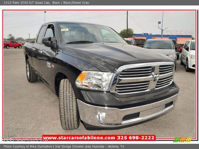 Black / Black/Diesel Gray 2013 Ram 1500 SLT Quad Cab