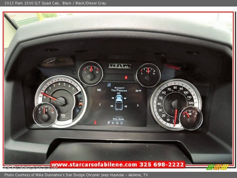 Black / Black/Diesel Gray 2013 Ram 1500 SLT Quad Cab