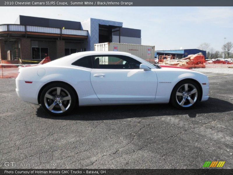 Summit White / Black/Inferno Orange 2010 Chevrolet Camaro SS/RS Coupe