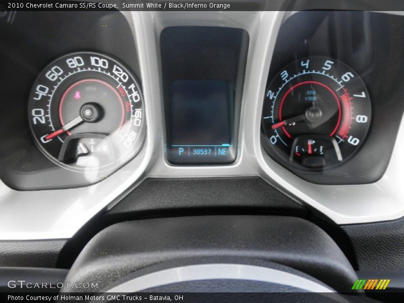 Summit White / Black/Inferno Orange 2010 Chevrolet Camaro SS/RS Coupe