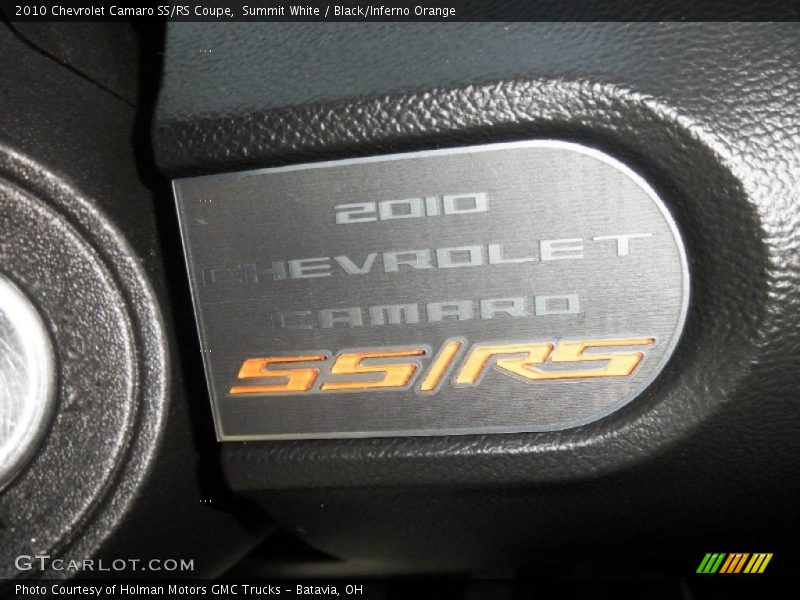 Summit White / Black/Inferno Orange 2010 Chevrolet Camaro SS/RS Coupe
