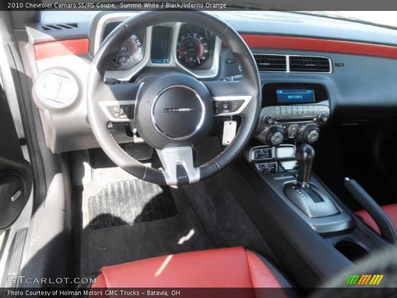 Summit White / Black/Inferno Orange 2010 Chevrolet Camaro SS/RS Coupe