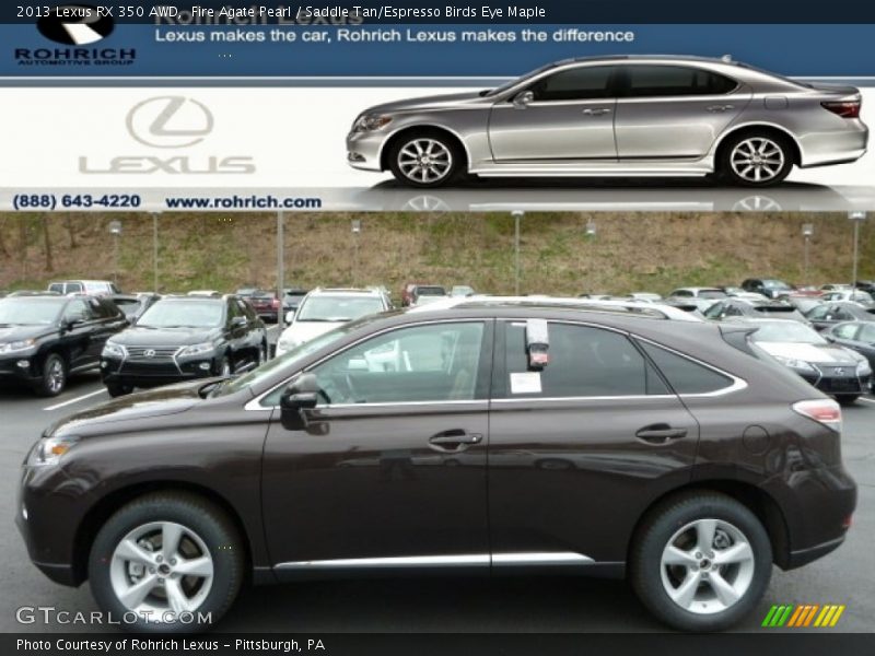 Fire Agate Pearl / Saddle Tan/Espresso Birds Eye Maple 2013 Lexus RX 350 AWD