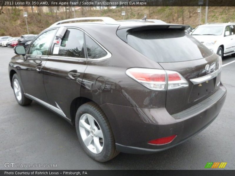 Fire Agate Pearl / Saddle Tan/Espresso Birds Eye Maple 2013 Lexus RX 350 AWD