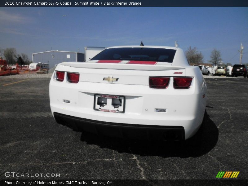 Summit White / Black/Inferno Orange 2010 Chevrolet Camaro SS/RS Coupe
