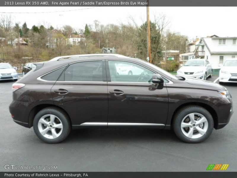 Fire Agate Pearl / Saddle Tan/Espresso Birds Eye Maple 2013 Lexus RX 350 AWD