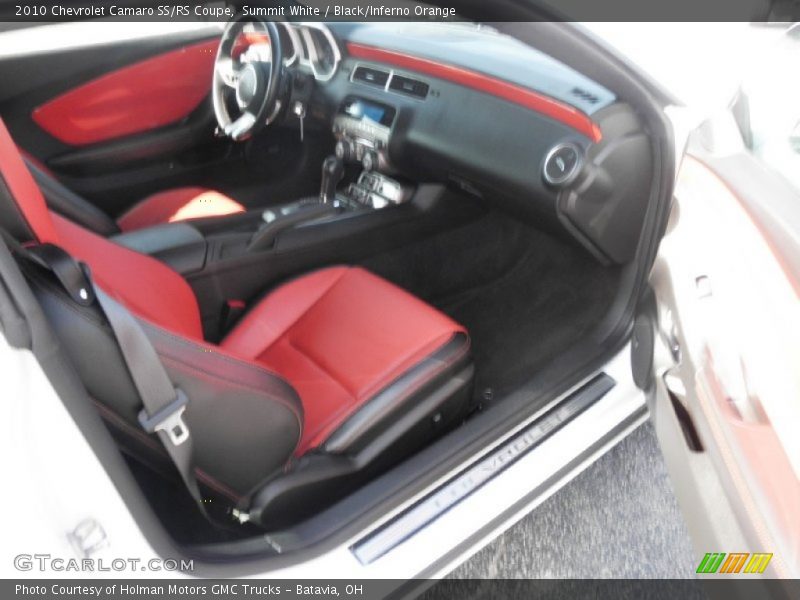 Summit White / Black/Inferno Orange 2010 Chevrolet Camaro SS/RS Coupe