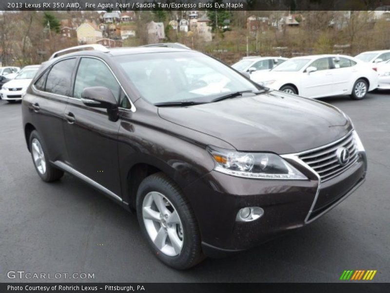 Fire Agate Pearl / Saddle Tan/Espresso Birds Eye Maple 2013 Lexus RX 350 AWD